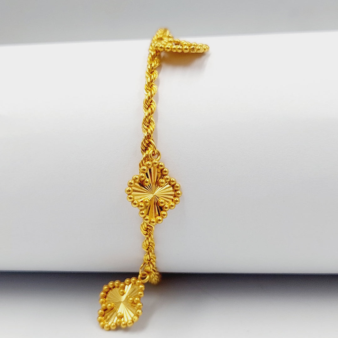 21K Gold Clover Joy Bracelet by Saeed Jewelry - Image 5