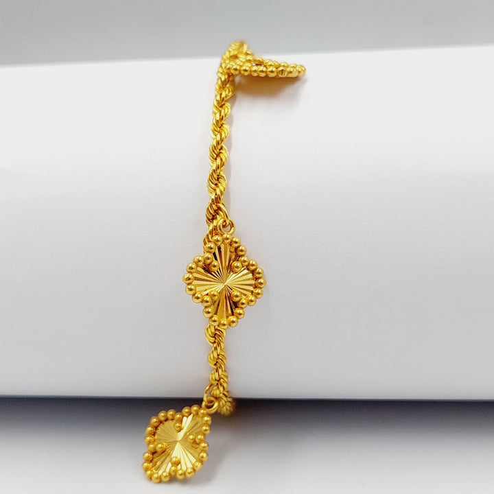 21K Gold Clover Joy Bracelet by Saeed Jewelry - Image 5