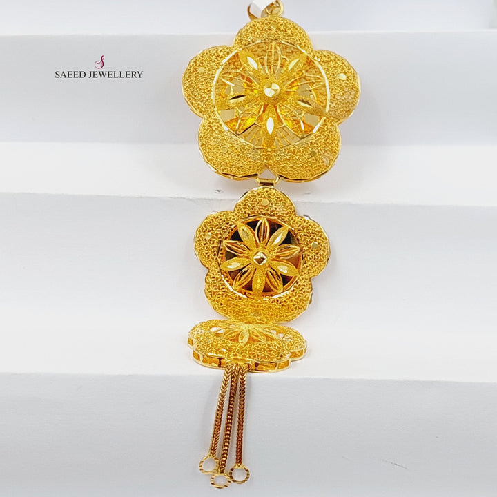 21K Gold Rose Kuwaiti Pendant by Saeed Jewelry - Image 3