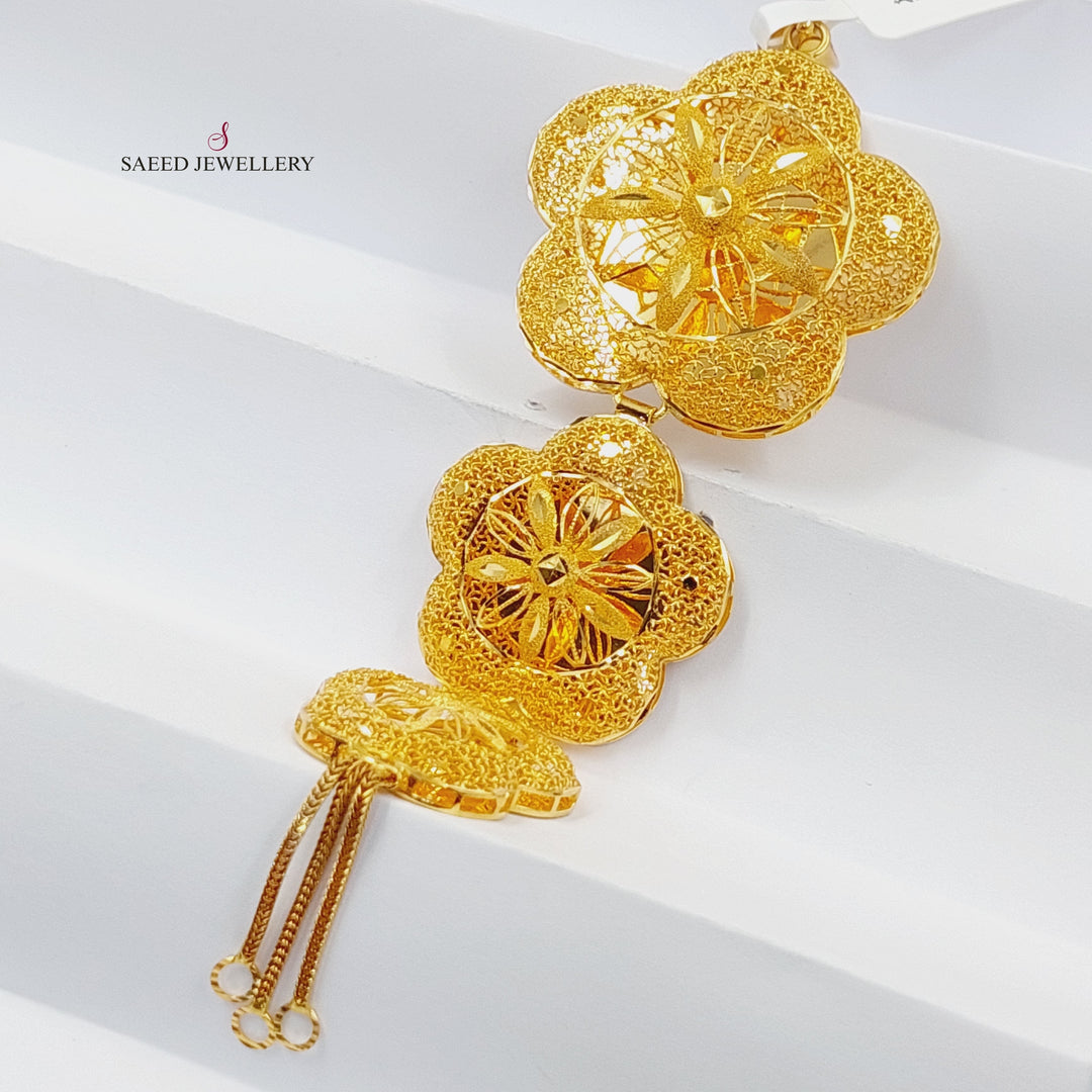 21K Gold Rose Kuwaiti Pendant by Saeed Jewelry - Image 4