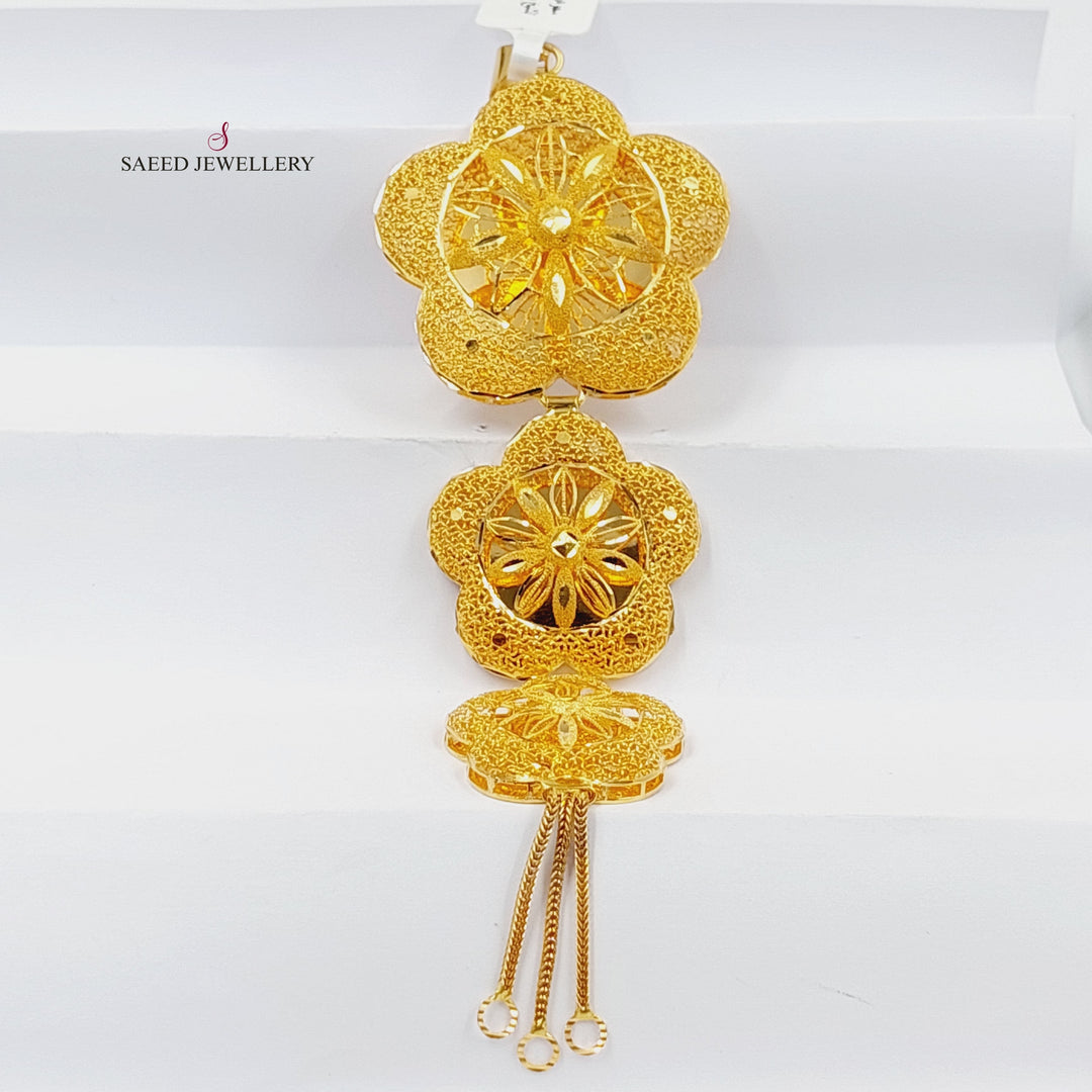 21K Gold Rose Kuwaiti Pendant by Saeed Jewelry - Image 1