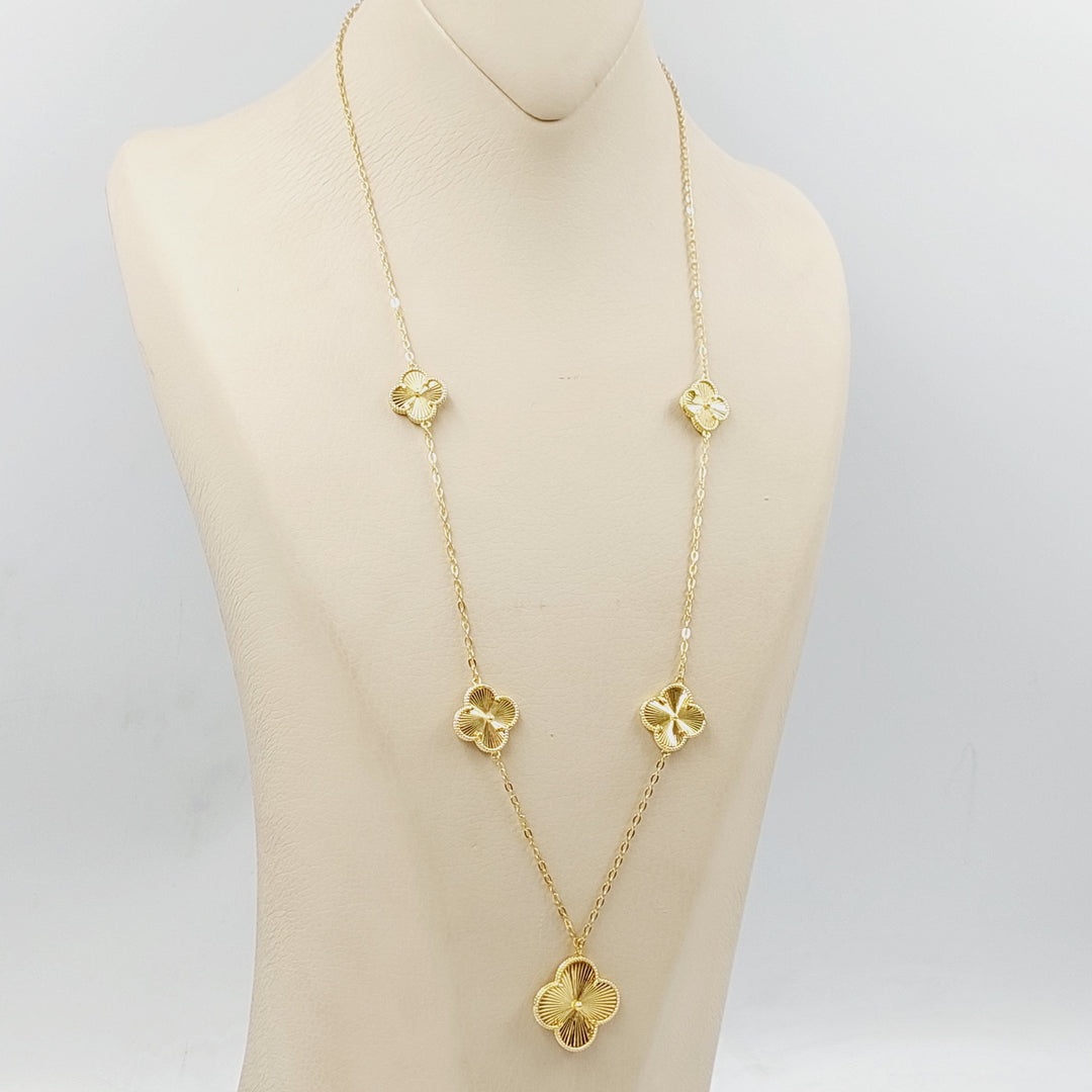 18K Gold Clover Necklace by Saeed Jewelry - Image 4