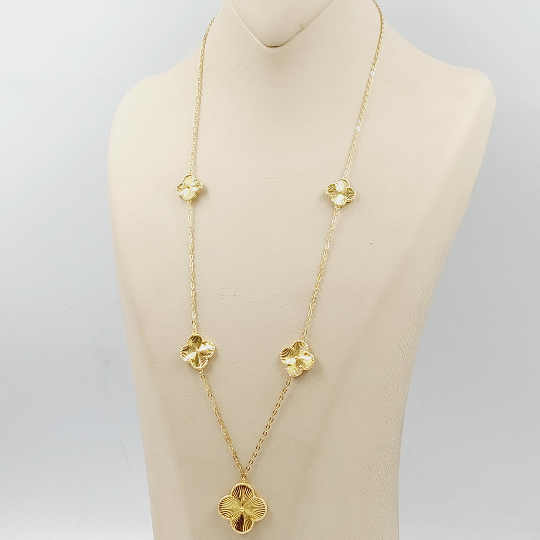 18K Gold Clover Necklace by Saeed Jewelry - Image 3