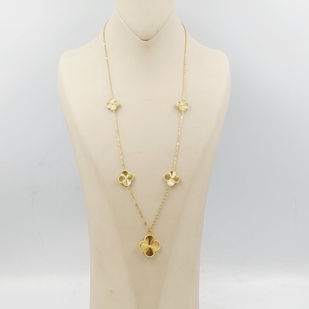 18K Gold Clover Necklace by Saeed Jewelry - Image 2