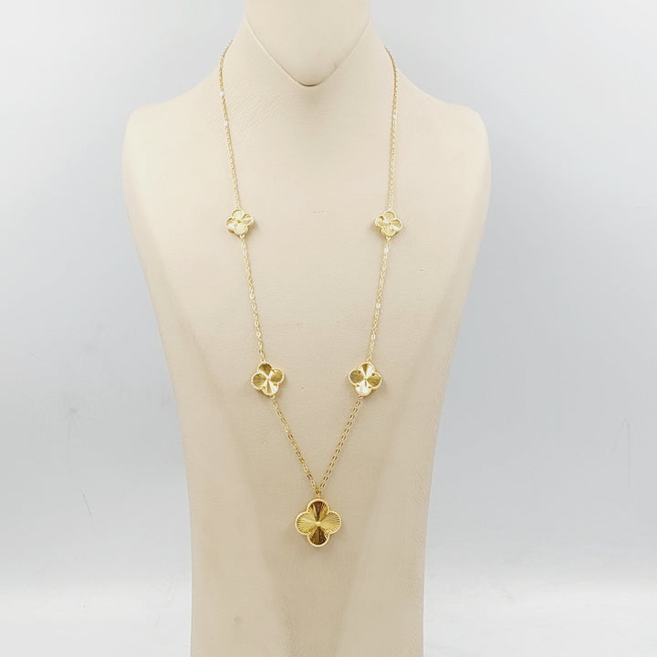 18K Gold Clover Necklace by Saeed Jewelry - Image 2