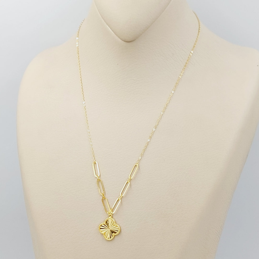 18K Gold Clover Necklace by Saeed Jewelry - Image 4