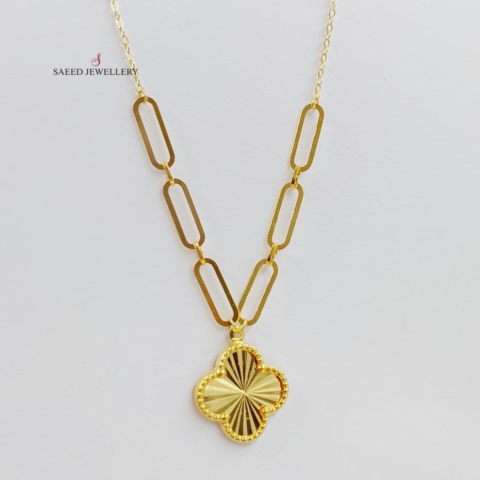 18K Gold Clover Necklace by Saeed Jewelry - Image 2