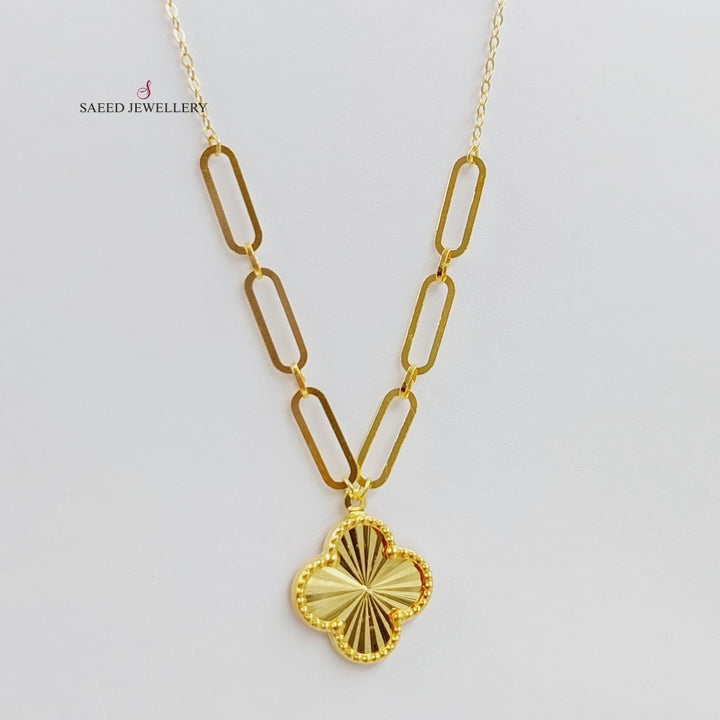 18K Gold Clover Necklace by Saeed Jewelry - Image 3