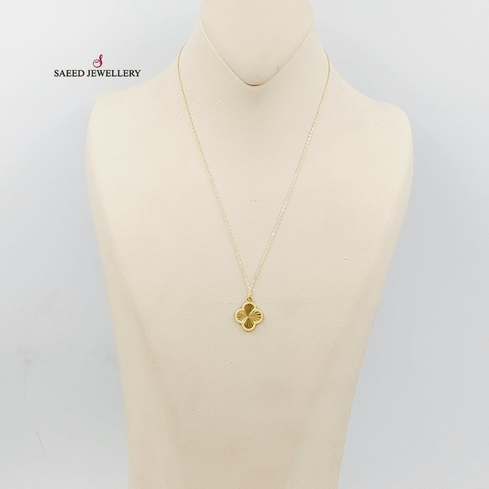 18K Gold Clover Necklace by Saeed Jewelry - Image 6