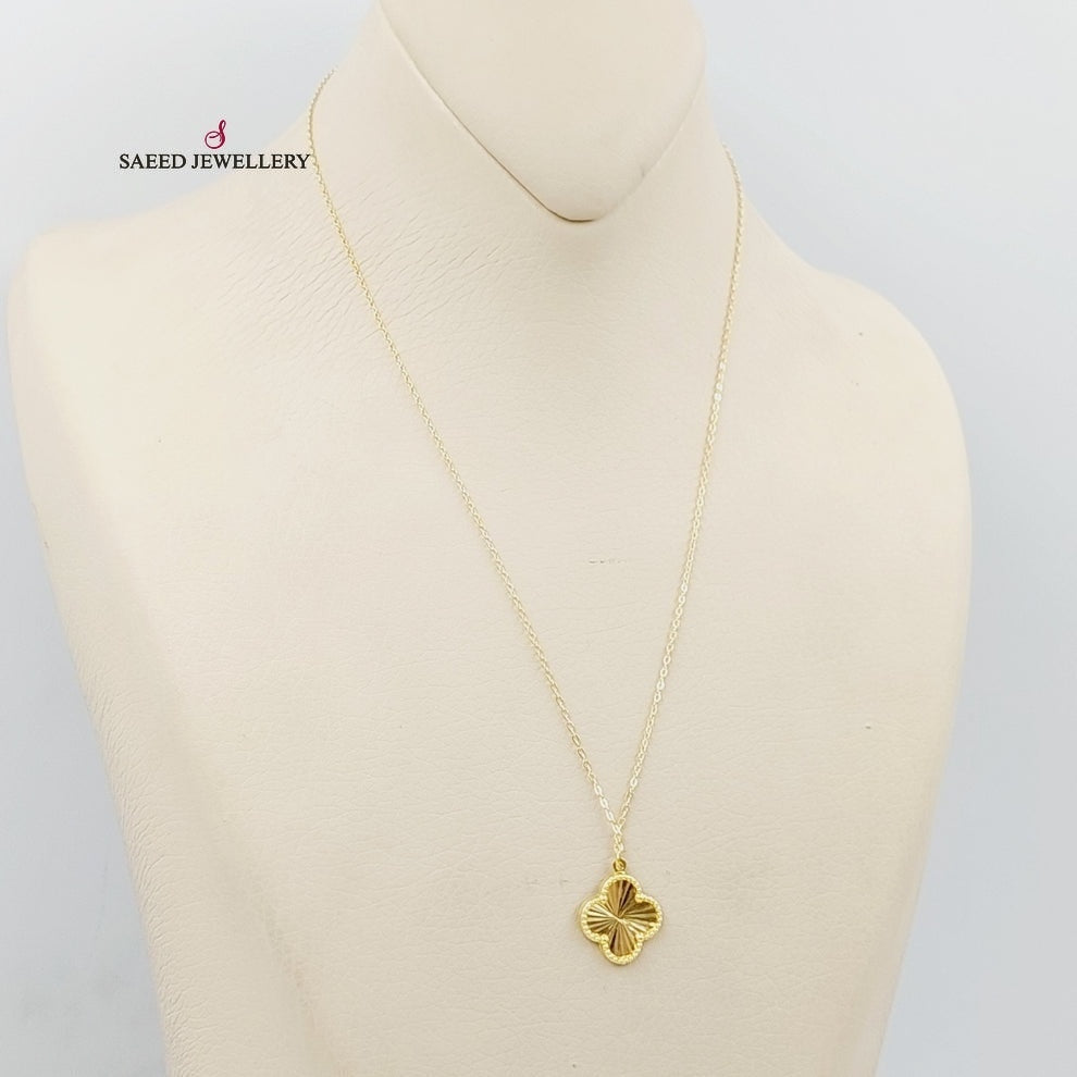 18K Gold Clover Necklace by Saeed Jewelry - Image 4