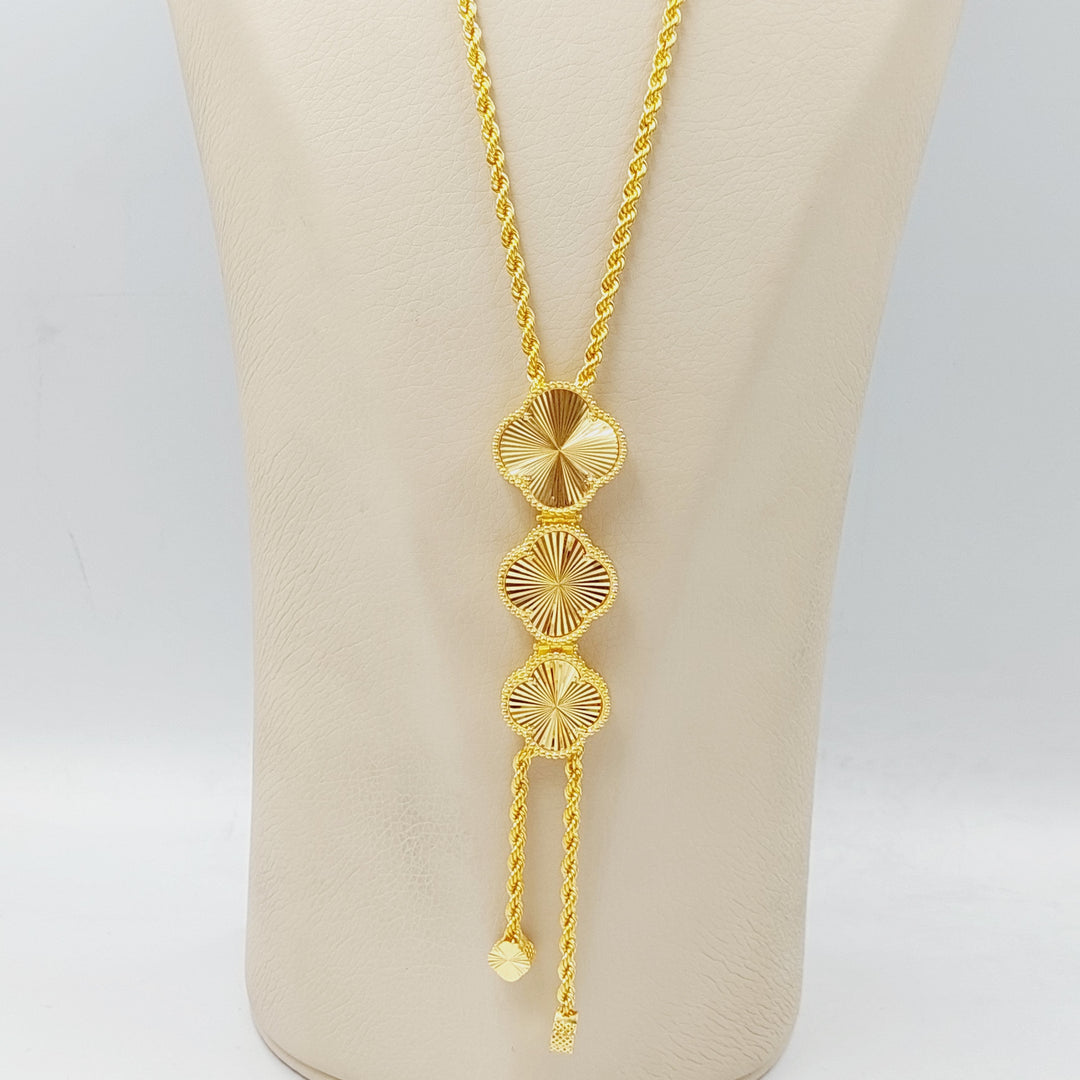 21K Gold Clover Necklace by Saeed Jewelry - Image 2