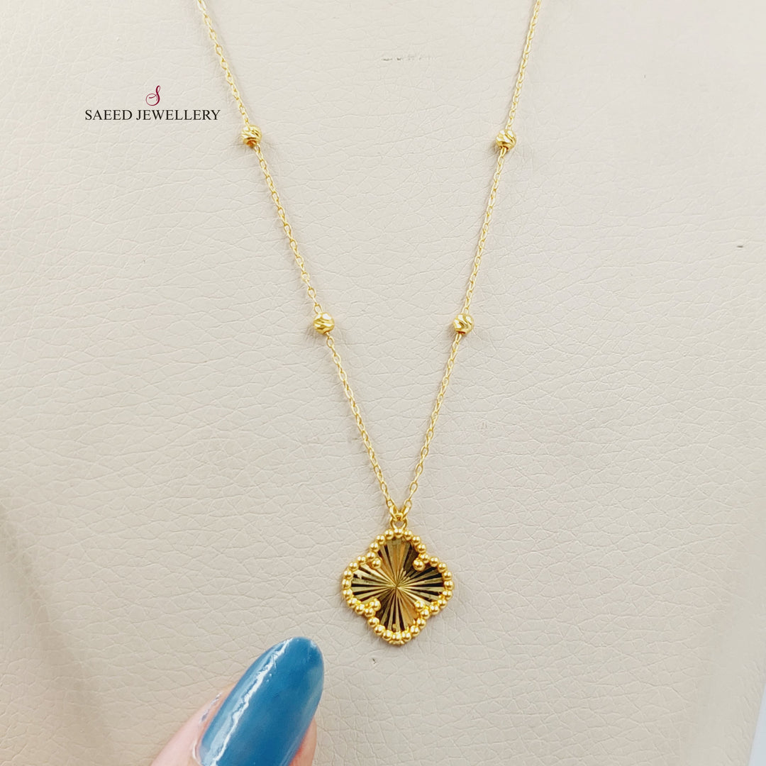 21K Gold Clover Necklace by Saeed Jewelry - Image 2