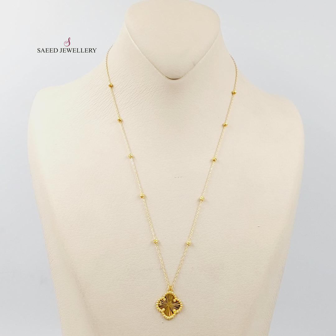 21K Gold Clover Necklace by Saeed Jewelry - Image 1