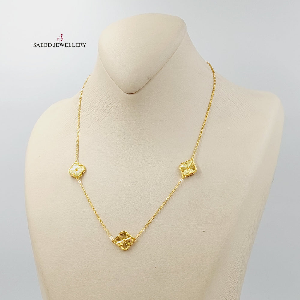 21K Gold Clover Necklace by Saeed Jewelry - Image 2