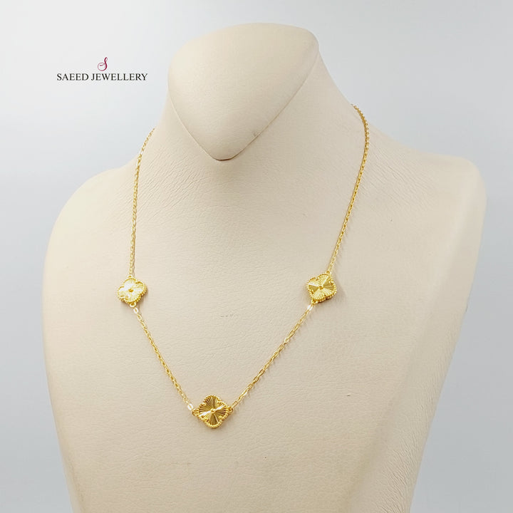 21K Gold Clover Necklace by Saeed Jewelry - Image 2