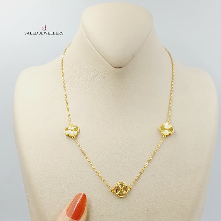 21K Gold Clover Necklace by Saeed Jewelry - Image 1