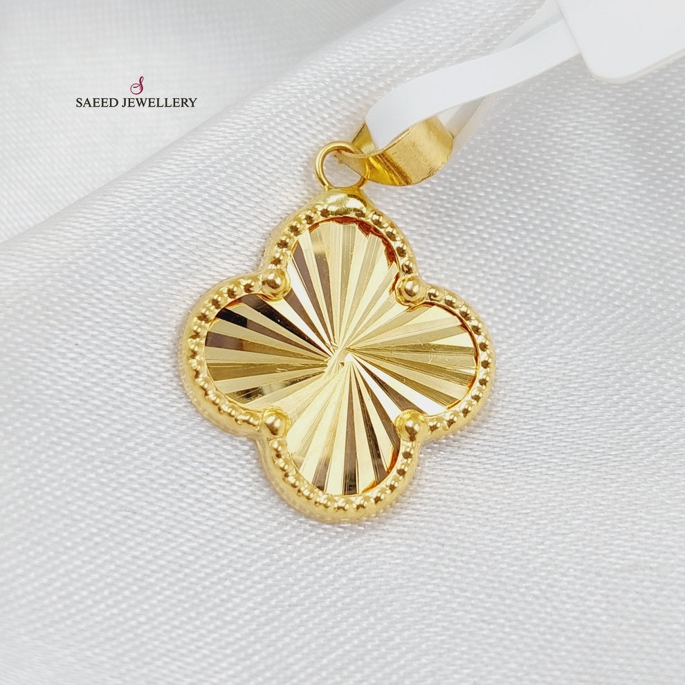 18K Gold Clover Pendant by Saeed Jewelry - Image 2