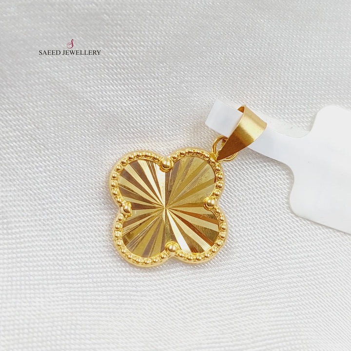 18K Gold Clover Pendant by Saeed Jewelry - Image 7