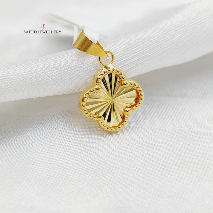 18K Gold Clover Pendant by Saeed Jewelry - Image 4