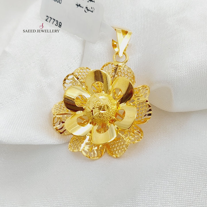 21K Gold Rose Pendant by Saeed Jewelry - Image 1