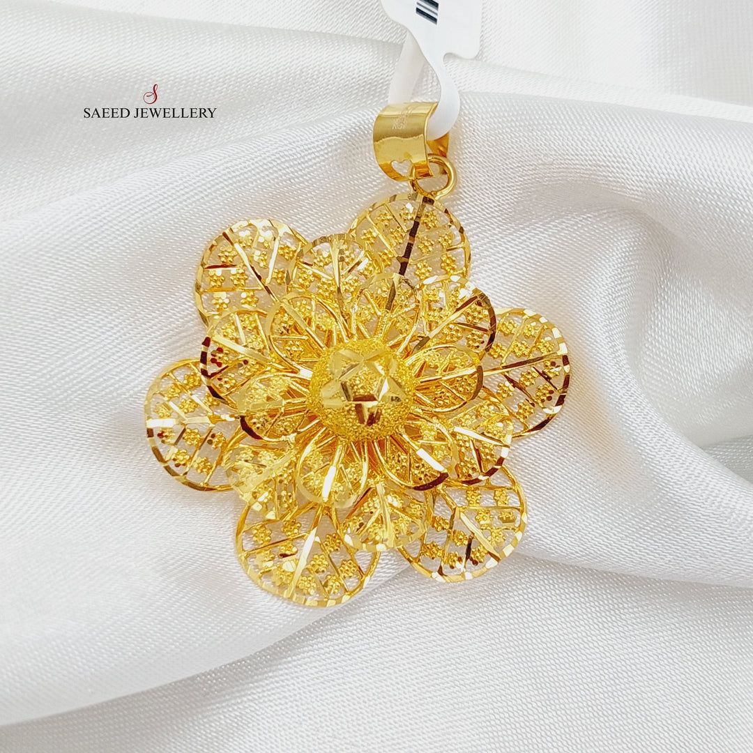 21K Gold Rose Pendant by Saeed Jewelry - Image 5