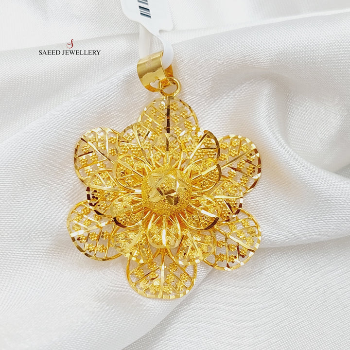 21K Gold Rose Pendant by Saeed Jewelry - Image 1