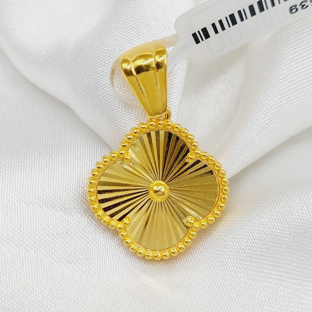 21K Gold Clover Pendant by Saeed Jewelry - Image 3