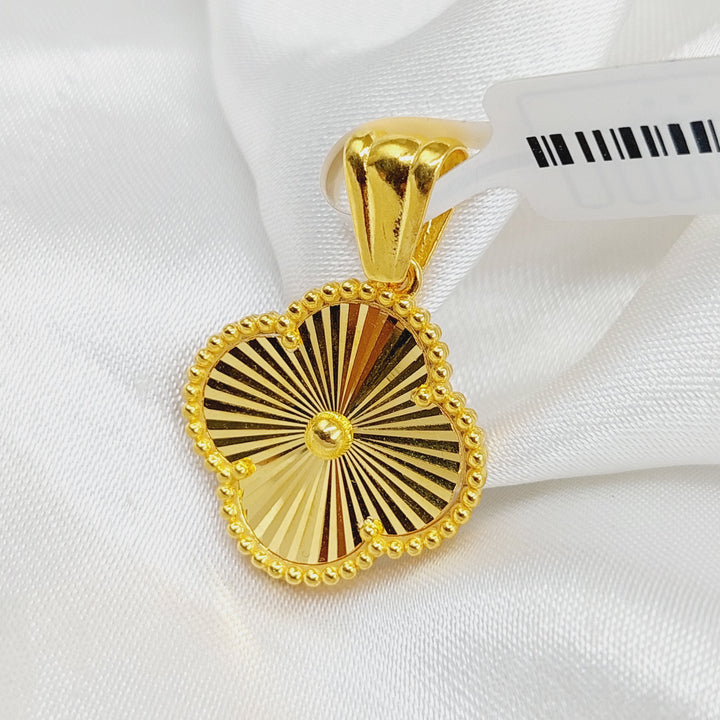 21K Gold Clover Pendant by Saeed Jewelry - Image 5