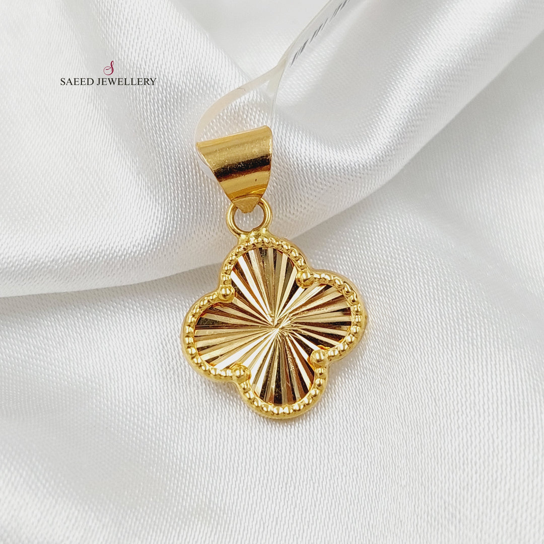 21K Gold Clover Pendant by Saeed Jewelry - Image 1