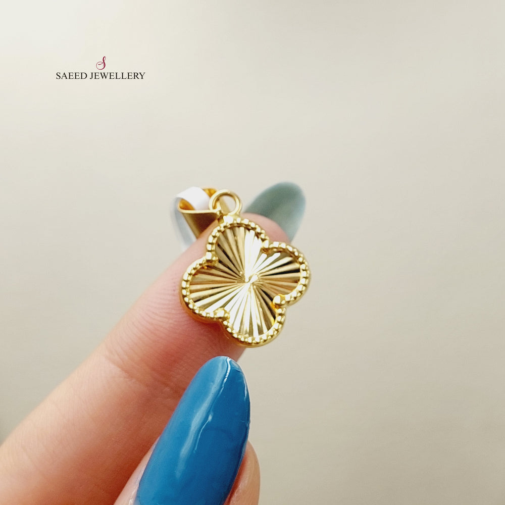 21K Gold Clover Pendant by Saeed Jewelry - Image 2