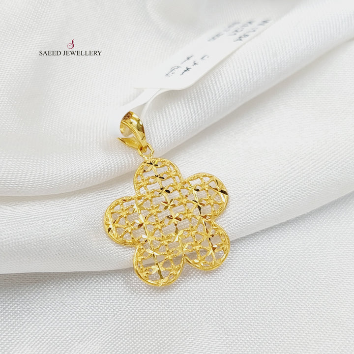 21K Gold Rose Pendant by Saeed Jewelry - Image 3