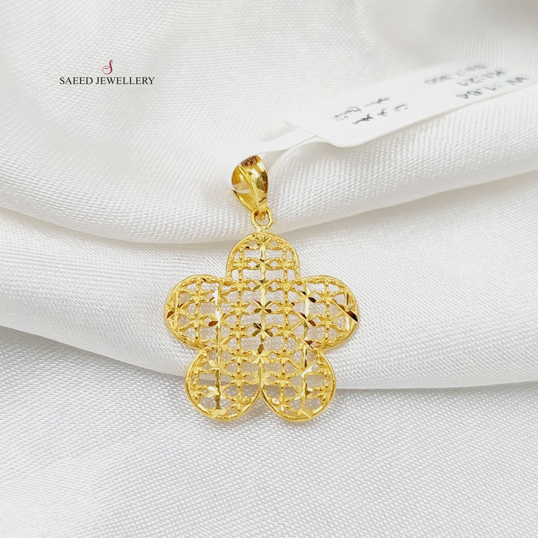 21K Gold Rose Pendant by Saeed Jewelry - Image 1
