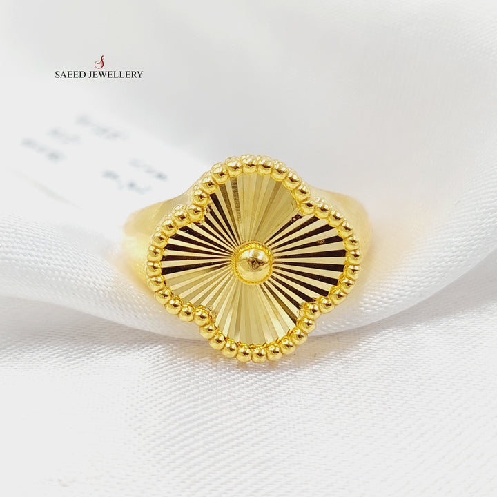 21K Gold Clover Ring by Saeed Jewelry - Image 2