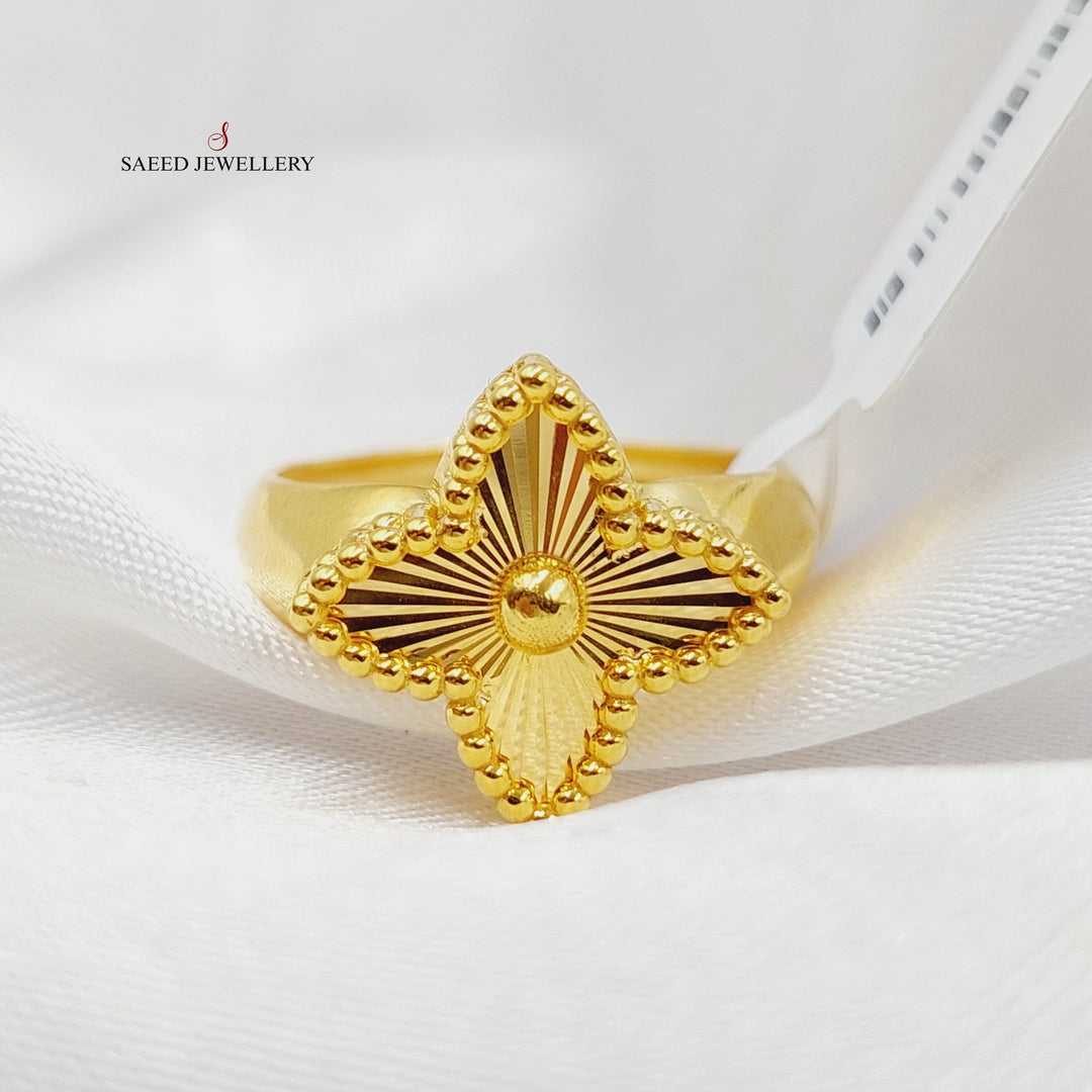 21K Gold Clover Ring by Saeed Jewelry - Image 2