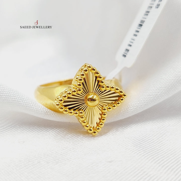 21K Gold Clover Ring by Saeed Jewelry - Image 3