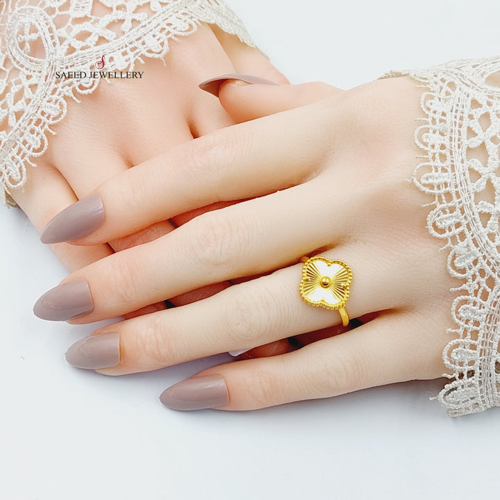 21K Gold Clover Ring by Saeed Jewelry - Image 5