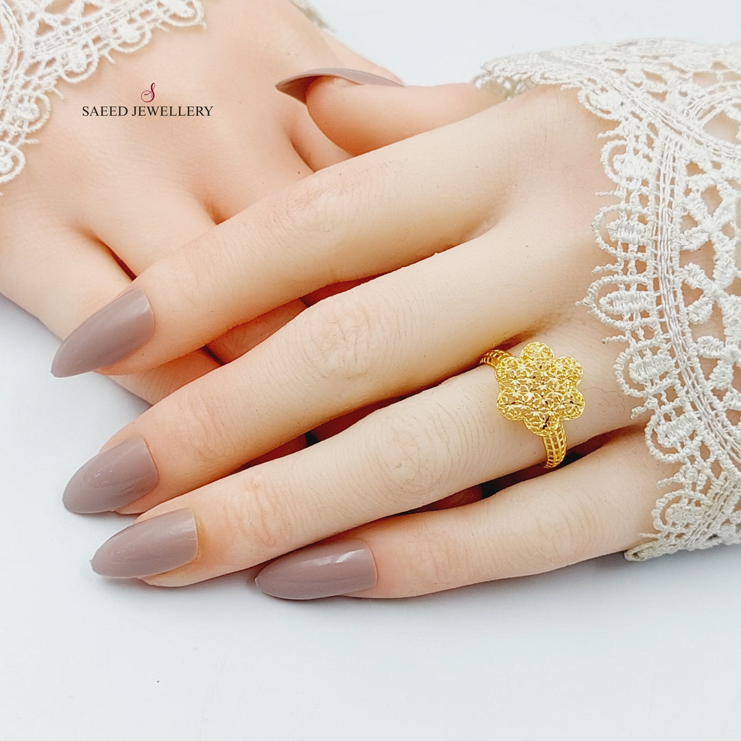 21K Gold Clover Ring by Saeed Jewelry - Image 4