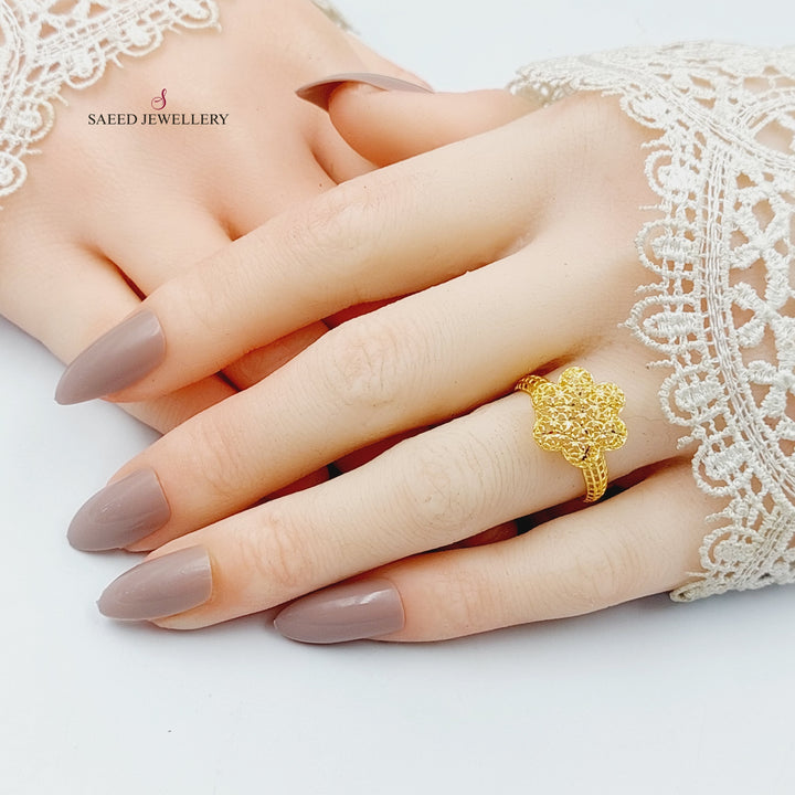 21K Gold Clover Ring by Saeed Jewelry - Image 4