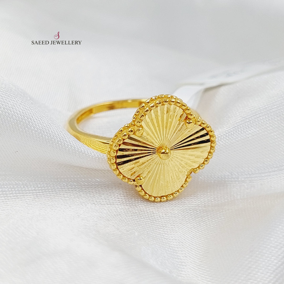 21K Gold Clover Ring by Saeed Jewelry - Image 4