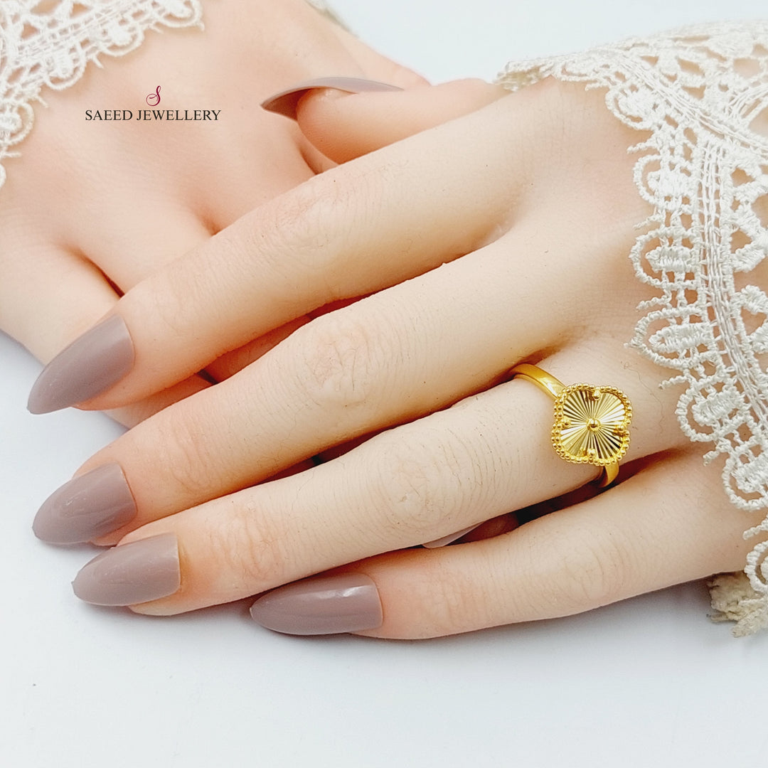 21K Gold Clover Ring by Saeed Jewelry - Image 4