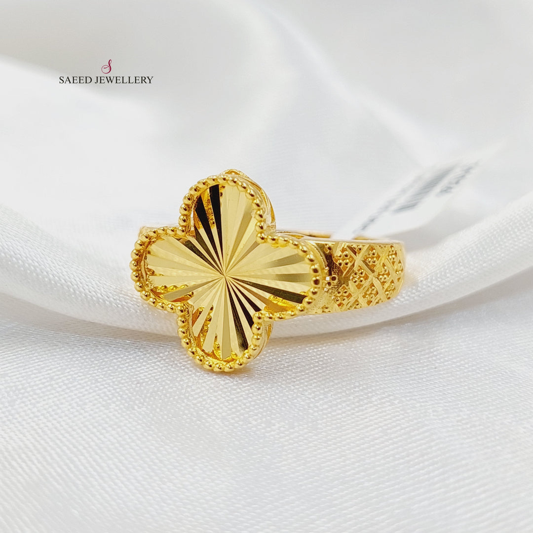 21K Gold Clover Ring by Saeed Jewelry - Image 2