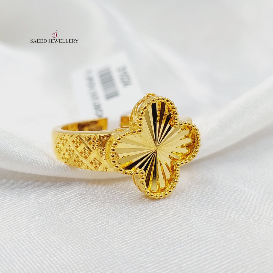 21K Gold Clover Ring by Saeed Jewelry - Image 3