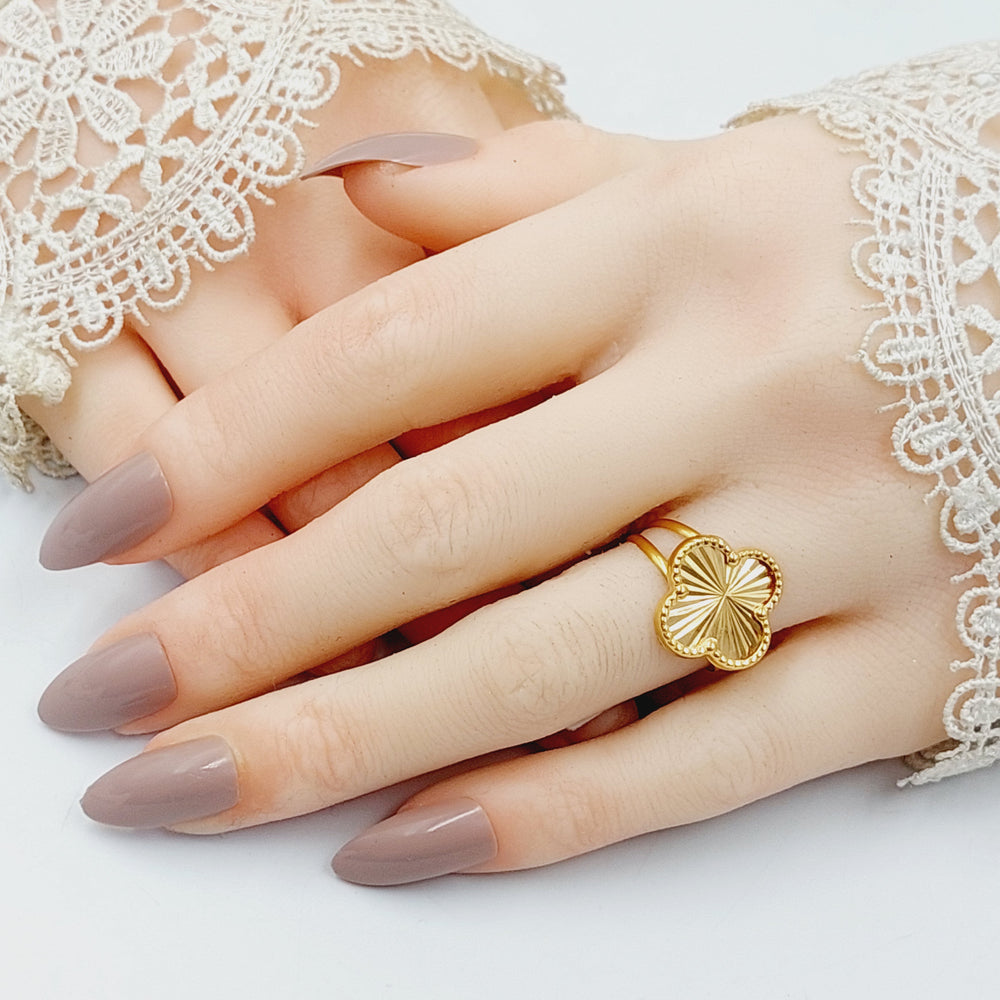 21K Gold Clover Ring by Saeed Jewelry - Image 2