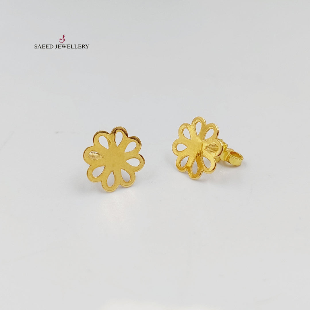 18K Gold Rose Screw Earrings by Saeed Jewelry - Image 5