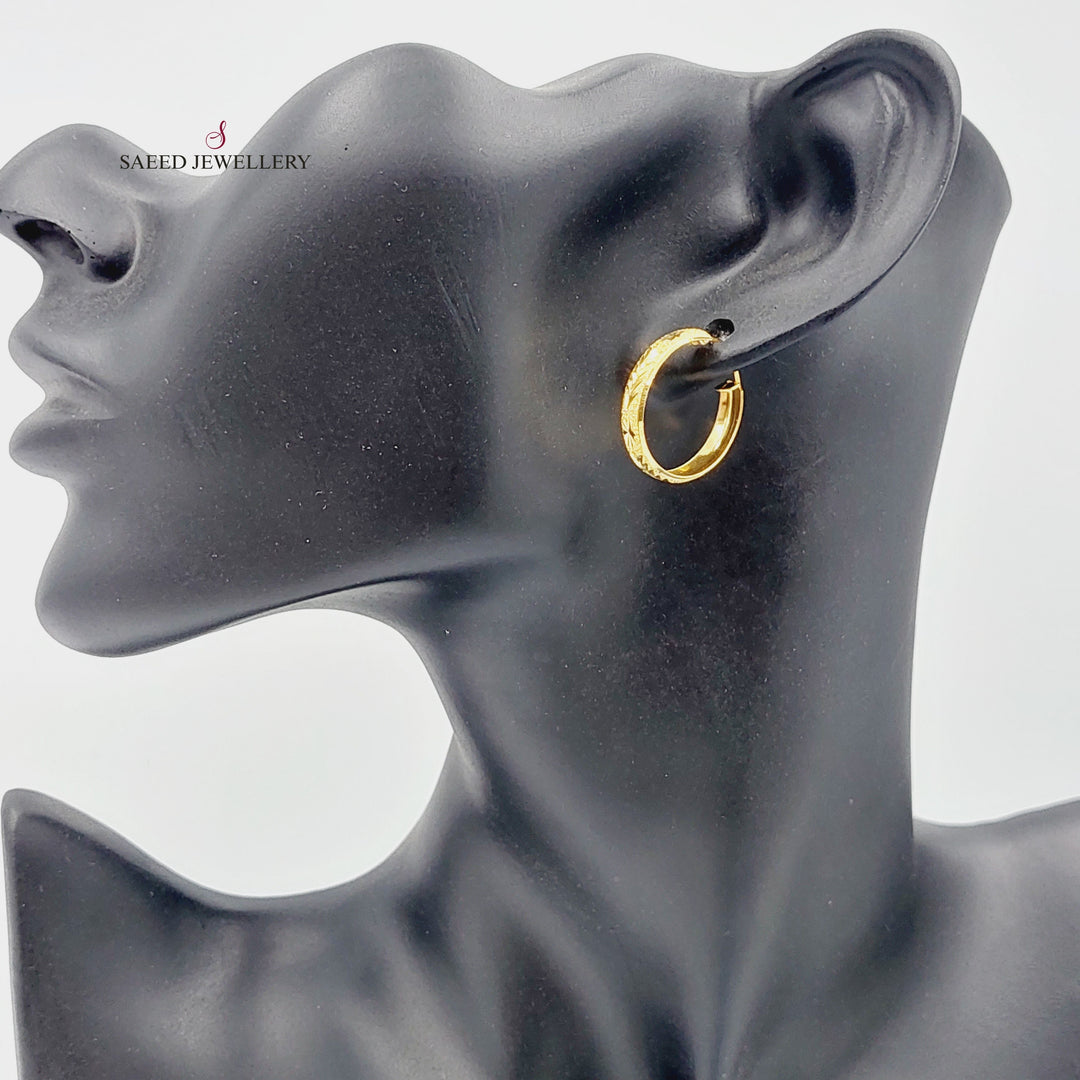 21K Gold Hoop Earrings by Saeed Jewelry - Image 3