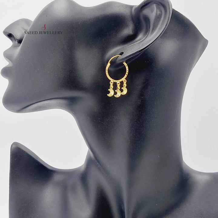 21K Gold Hoop Earrings by Saeed Jewelry - Image 2