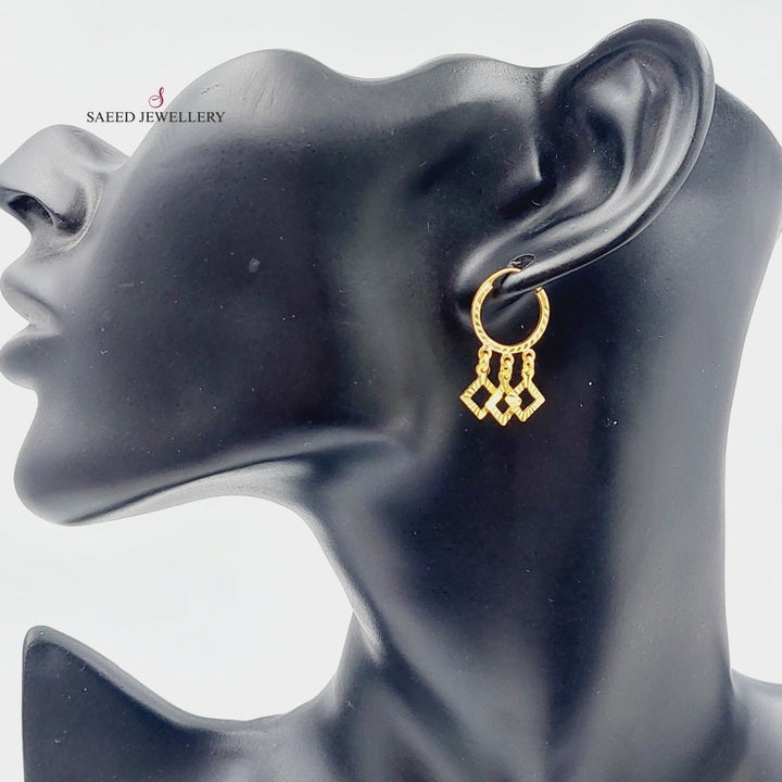 Rounded Earrings Made Of 21K Yellow Gold by Saeed Jewelry-27418