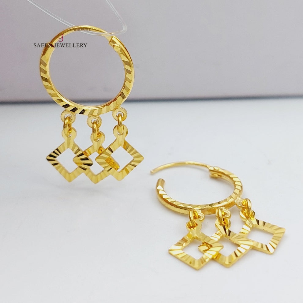 21K Gold Hoop Earrings by Saeed Jewelry - Image 4