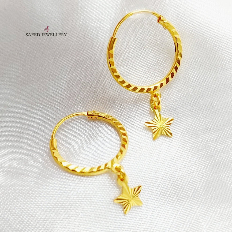 21K Gold Hoop Earrings by Saeed Jewelry - Image 1