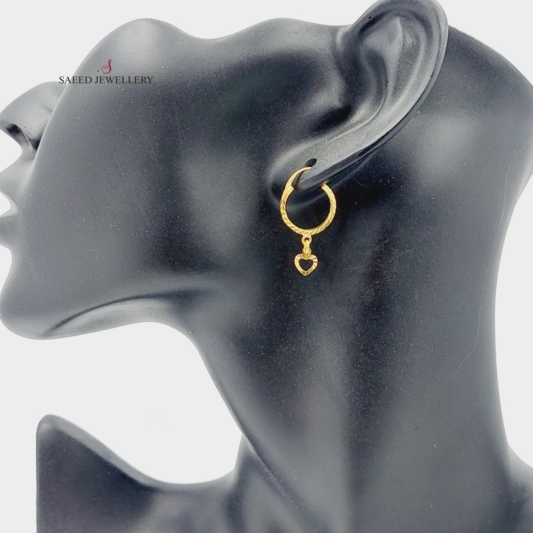 21K Gold Hoop Earrings by Saeed Jewelry - Image 2